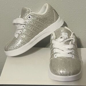 K-Swiss Kids' Glittery Silver Sneakers
